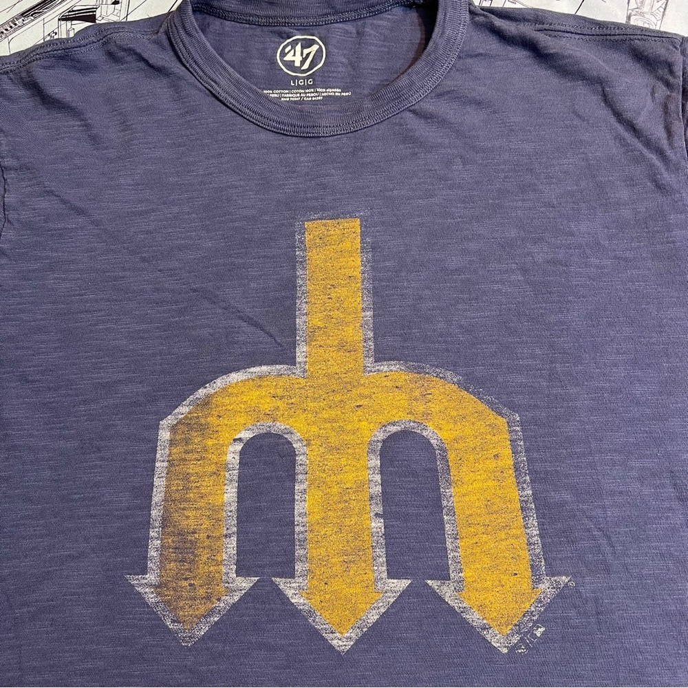 47 Seattle Mariners Cooperstown Trident Logo Tee - Picture 4 of 6